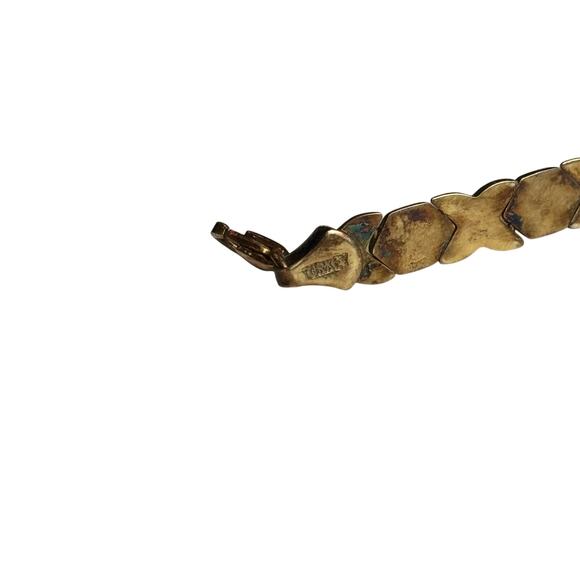 Brilliance Hugs Kisses XO Gold over 925 Sterling Silver Bracelet 8" Fine Jewelry - Picture 10 of 16